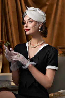 BABEYOND Headpieces & Fascinators|Elegant Bow Knot Pillbox Veil Fascinator
