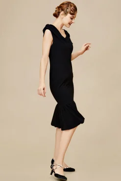 BABEYOND Dresses|Elegant Piled Neck Ruffled Midi Dress