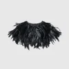 BABEYOND Shawls & Scarves|Elegant 1920S Feather Shrug Wrap Black