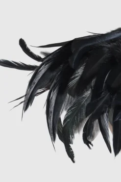 BABEYOND Shawls & Scarves|Elegant 1920S Feather Shrug Wrap Black