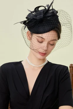 BABEYOND Headpieces & Fascinators|Elegant Veil Tea Party Fascinator