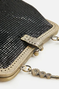 BABEYOND Handbags|Embellished Beaded Metallic Clutch Purse Black