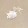 BABEYOND Headpieces & Fascinators|Embellished Floral Feather Pillbox Fascinator White