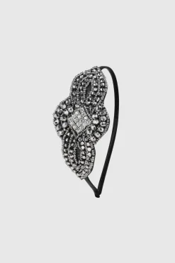 BABEYOND Headpieces & Fascinators|Embellished Rhinestone Beaded Headband Black/Silver