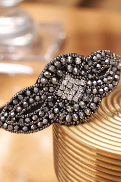 BABEYOND Headpieces & Fascinators|Embellished Rhinestone Beaded Headband Black/Silver