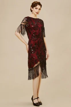 BABEYOND Dresses|Embellished Sequin Fringe Art Deco Dress