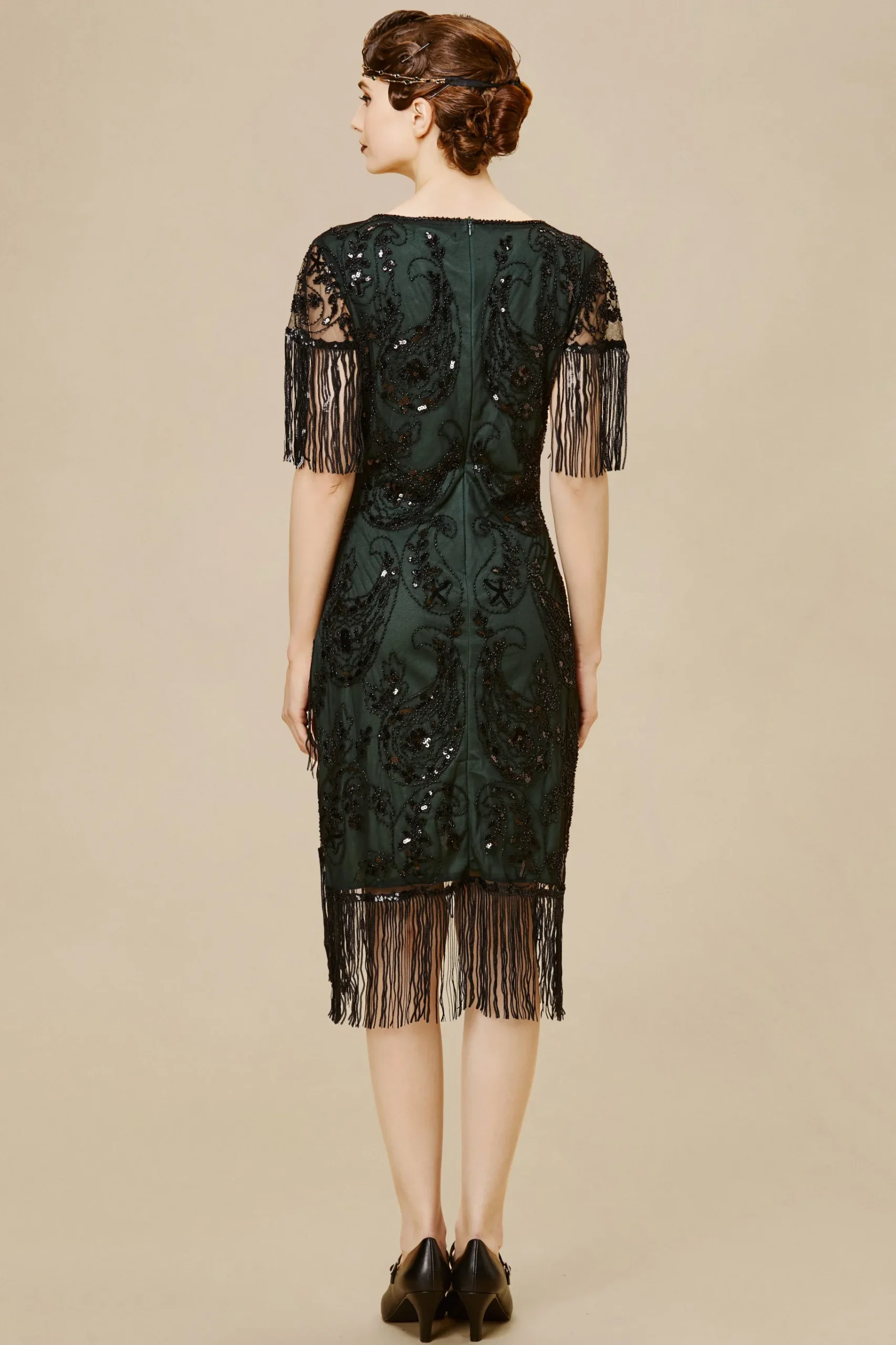 BABEYOND Dresses|Embellished Sequin Fringe Art Deco Dress