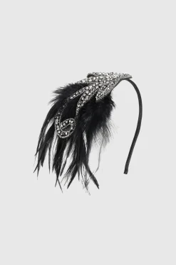 BABEYOND Headpieces & Fascinators|Embroidered Leaf Feather Headband