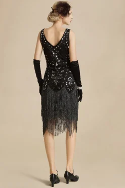BABEYOND Dresses|Embroidery Retro Midi Flapper Dress
