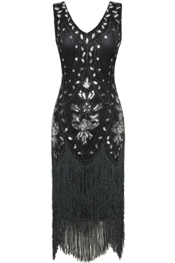 BABEYOND Dresses|Embroidery Retro Midi Flapper Dress