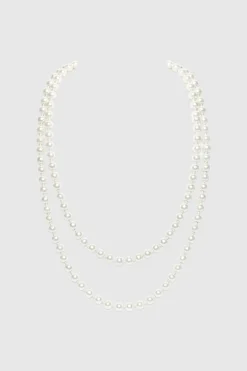 BABEYOND Jewelry|Exclusive Double Strand Long Necklace White