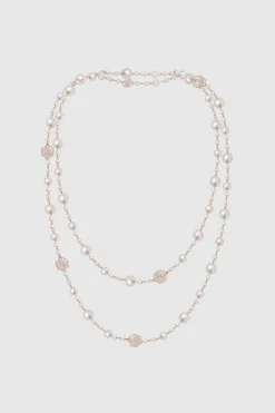 BABEYOND Jewelry|Faux Pearls Rose Necklace Rose Gold