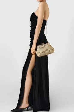 BABEYOND Handbags|Floral Embroidery Rhinestone Evening Clutch Beige