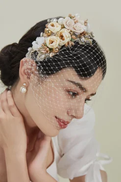 BABEYOND Headpieces & Fascinators|Flowery Tea Party Veil Fascinator