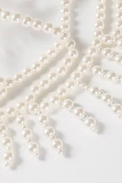 BABEYOND Headpieces & Fascinators|Fully Beaded Pearl Flapper Cap Headpiece White