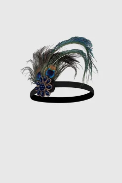BABEYOND Headpieces & Fascinators|Gatsby Sequin Peacock Headband Dark Green