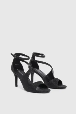 BABEYOND Shoes|Glitter Open Toe Retro High Heels