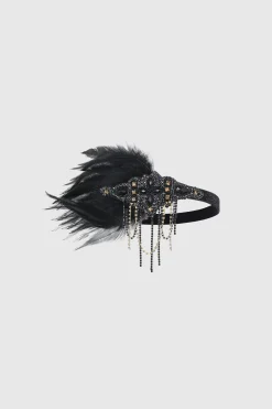 BABEYOND Headpieces & Fascinators|Glitter Rhinestone Chain Headband Black/Gold