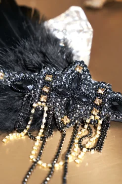 BABEYOND Headpieces & Fascinators|Glitter Rhinestone Chain Headband Black/Gold