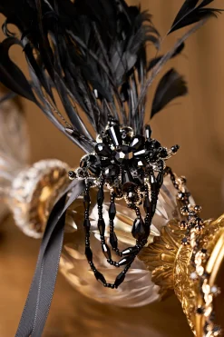 BABEYOND Headpieces & Fascinators|Gorgeous Beaded Feather Headband Black