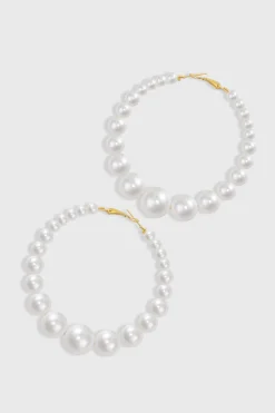 BABEYOND Jewelry|Gorgeous Pearl Hoop Earrings White