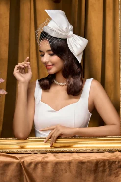 BABEYOND Headpieces & Fascinators|Headband Bow Derby Hat White