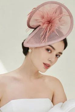 BABEYOND Headpieces & Fascinators|Irregular Brim Cocktail Fascinator Dusty Rose