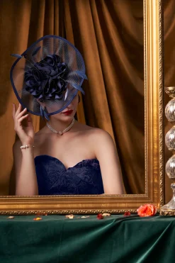 BABEYOND Headpieces & Fascinators|Irregular Brim Floral Feather Fascinator