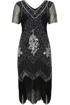 BABEYOND Dresses|Irregular Fringe Gatsby Party Plus Dress Black/Silver