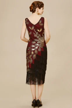 BABEYOND Dresses|Irregular Tassel Hem Peacock Dress