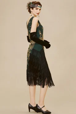 BABEYOND Dresses|Irregular Tassel Hem Peacock Dress