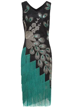BABEYOND Dresses|Irregular Tassel Hem Peacock Dress