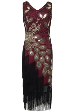 BABEYOND Dresses|Irregular Tassel Hem Peacock Dress