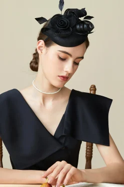BABEYOND Headpieces & Fascinators|Lofty Pillbox Rose Fascinator