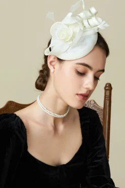 BABEYOND Headpieces & Fascinators|Lofty Pillbox Rose Fascinator