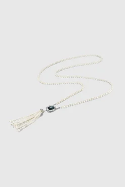 BABEYOND Jewelry|Luxurious Gem Pearl Tassel Necklace Cream