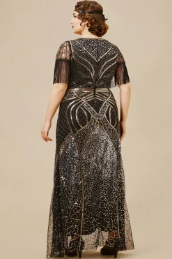 BABEYOND Dresses|Mermaid Hem Cocktail Plus Dress Black/Gold
