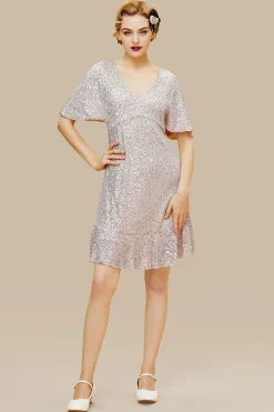BABEYOND Dresses|Mermaid Sequin V Neck Bodycon Dress Pink