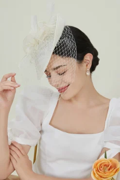 BABEYOND Headpieces & Fascinators|Mesh Bow Knots Pillbox Fascinator