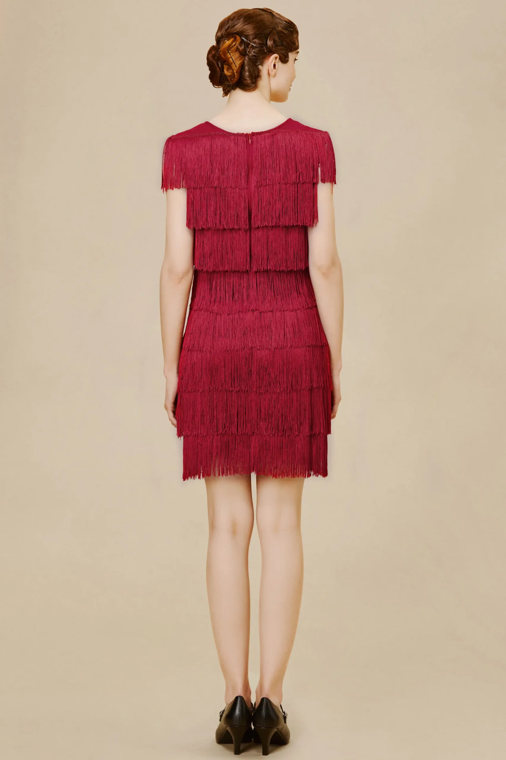 BABEYOND Dresses|Mini Tie Tassel Art Deco Party Dress Red