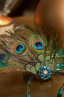BABEYOND Headpieces & Fascinators|Nymph Peacock Feather Headpiece Dark Green