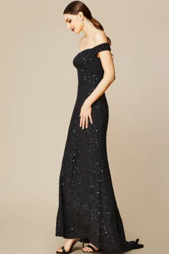 BABEYOND Dresses|Off Shoulder Textured Fishtail Dress Black