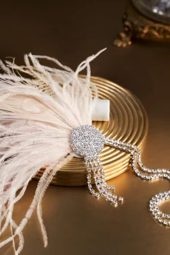 BABEYOND Headpieces & Fascinators|Ostrich Feather Rhinestone Headpiece