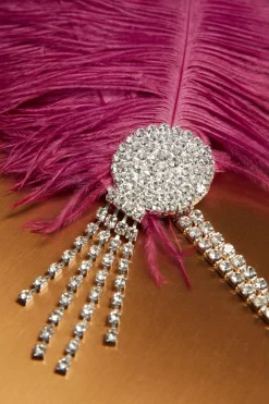BABEYOND Headpieces & Fascinators|Ostrich Feather Rhinestone Headpiece