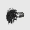 BABEYOND Headpieces & Fascinators|Ostrich Feather Sequin Headband Black/Silver