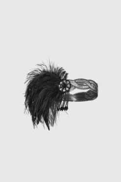 BABEYOND Headpieces & Fascinators|Ostrich Feather Sequin Headband Black/Silver