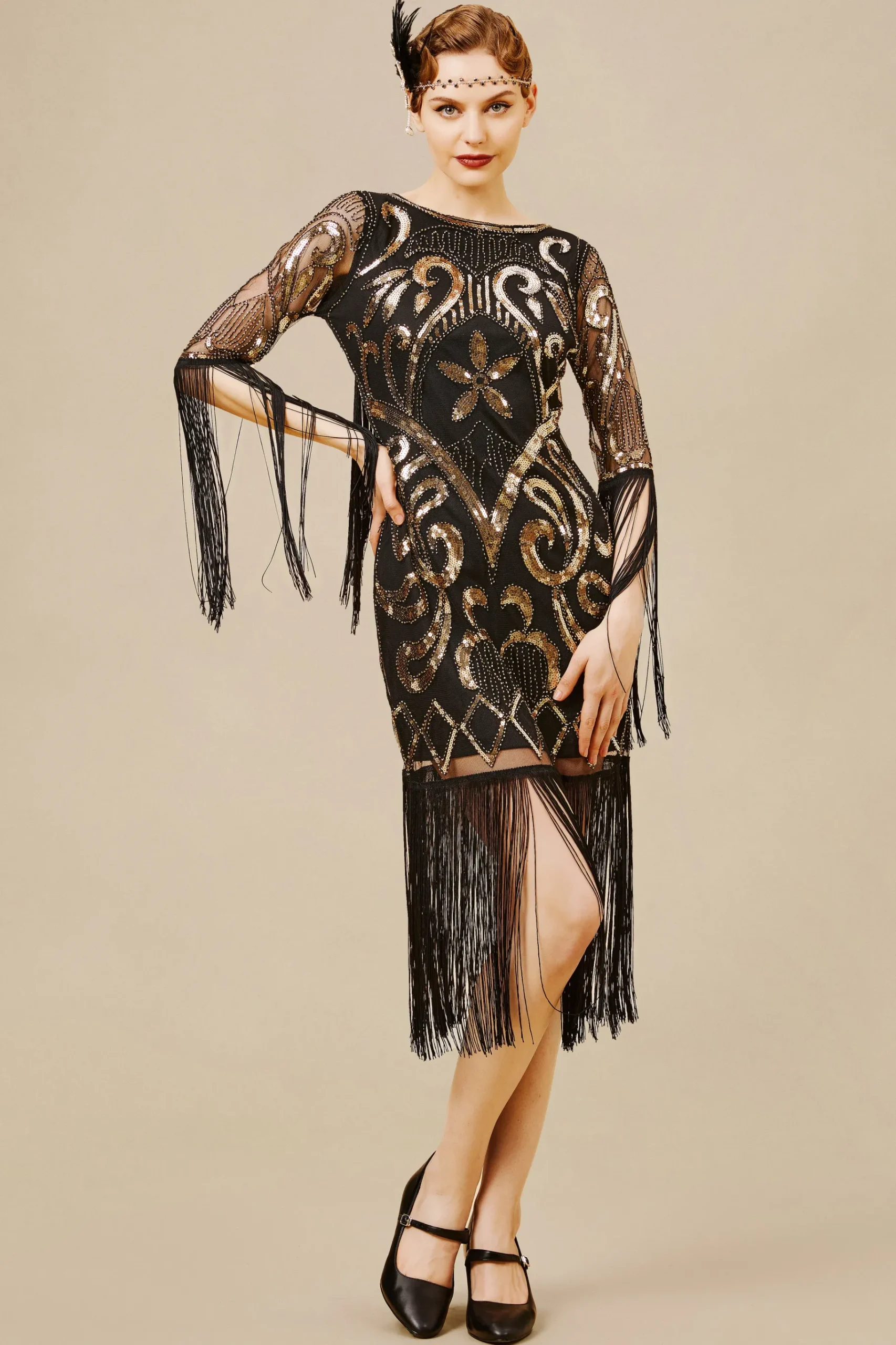 BABEYOND Dresses|Paisley Cut-Out Backless Fringe Dress