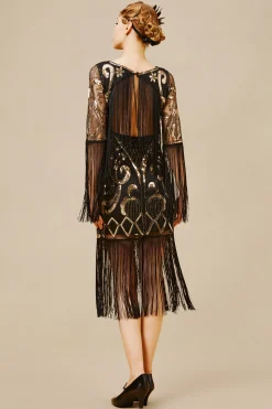 BABEYOND Dresses|Paisley Cut-Out Backless Fringe Dress