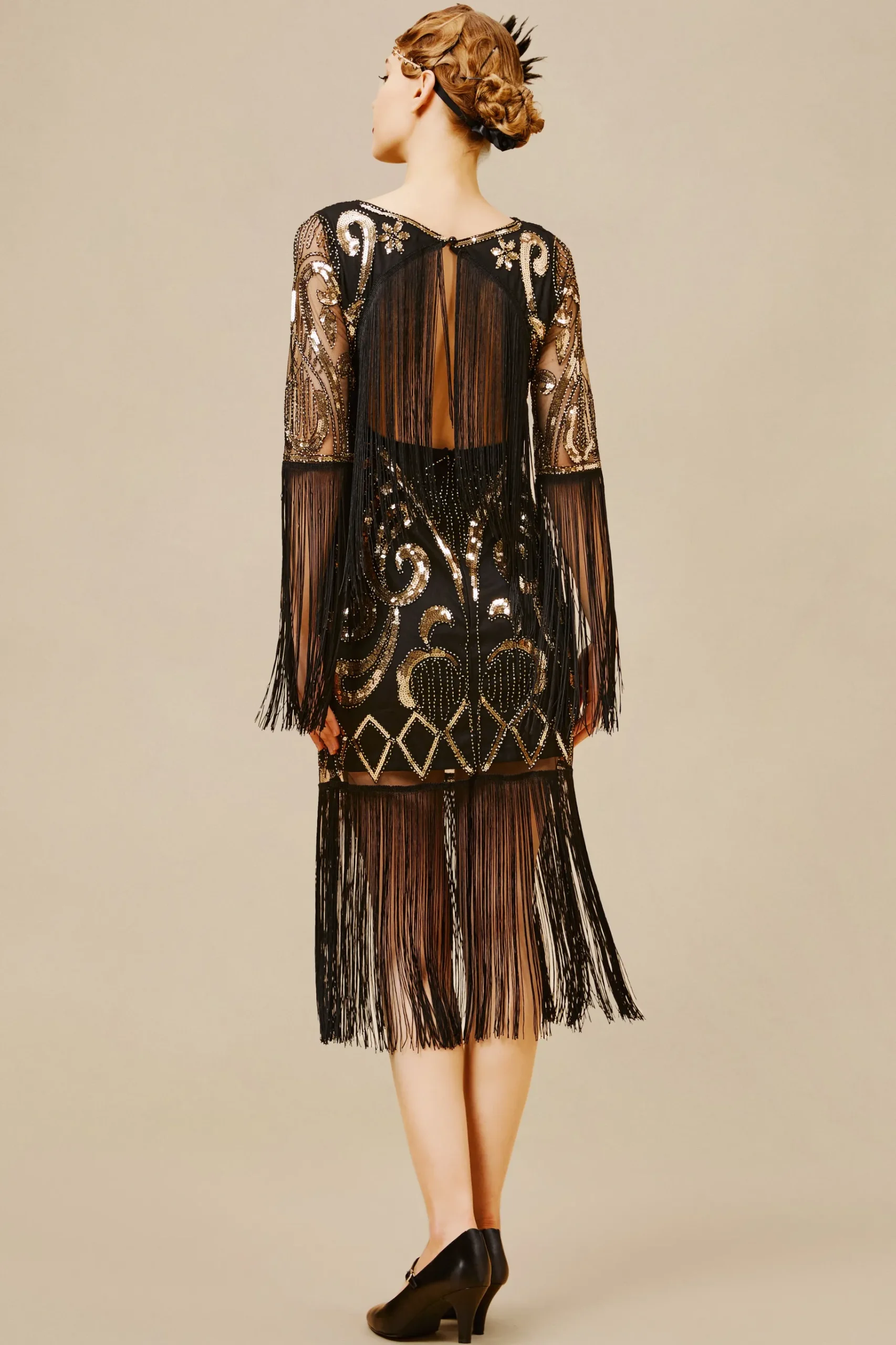 BABEYOND Dresses|Paisley Cut-Out Backless Fringe Dress