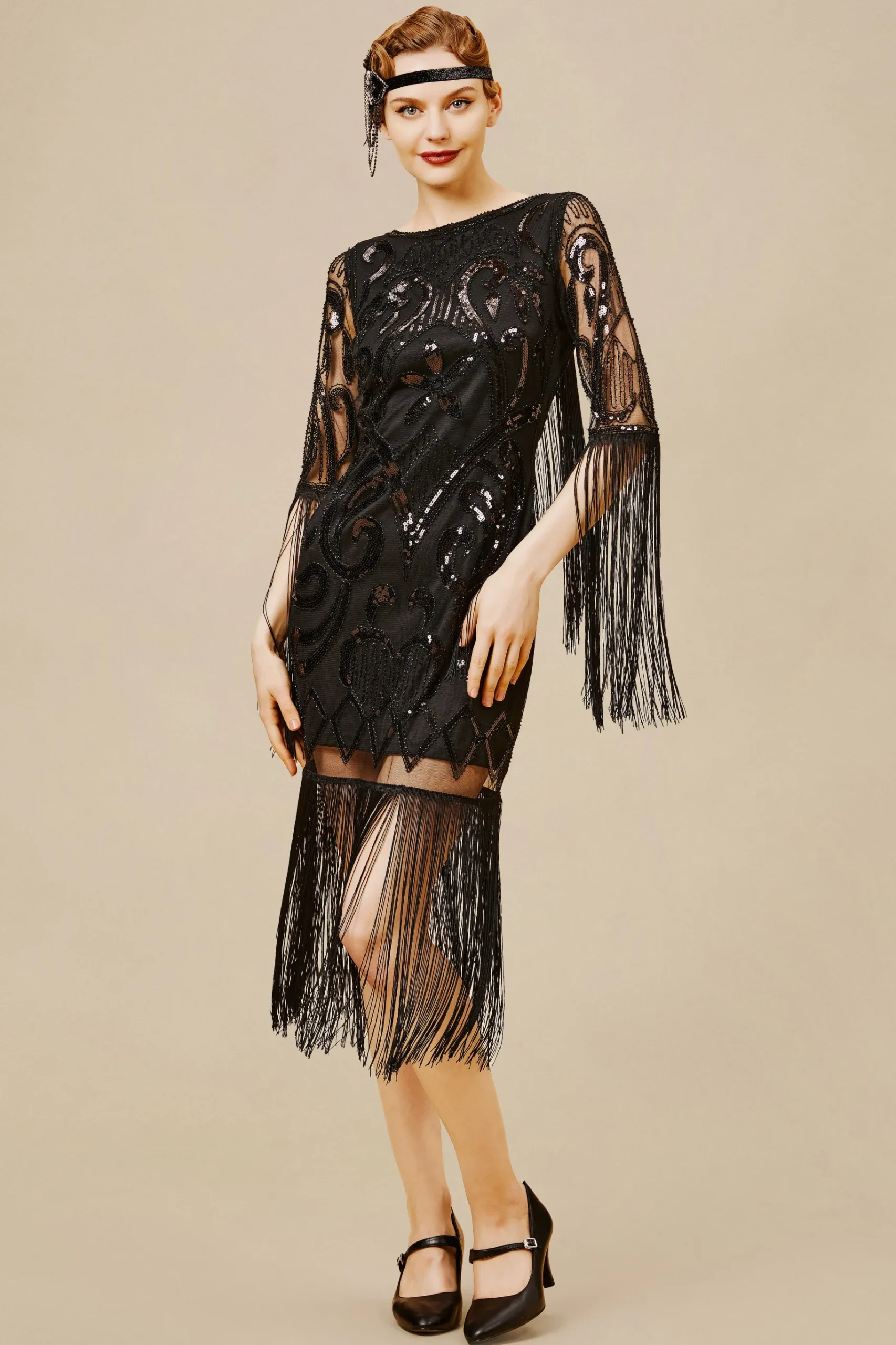 BABEYOND Dresses|Paisley Cut-Out Backless Fringe Dress